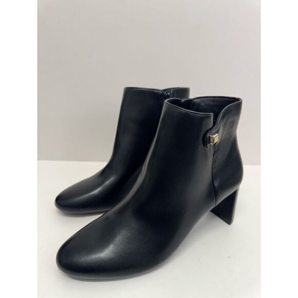 Alfani Boots Size 8.5 Black High Heel Almond Toe Zipper Closure Booties - Picture 2 of 10